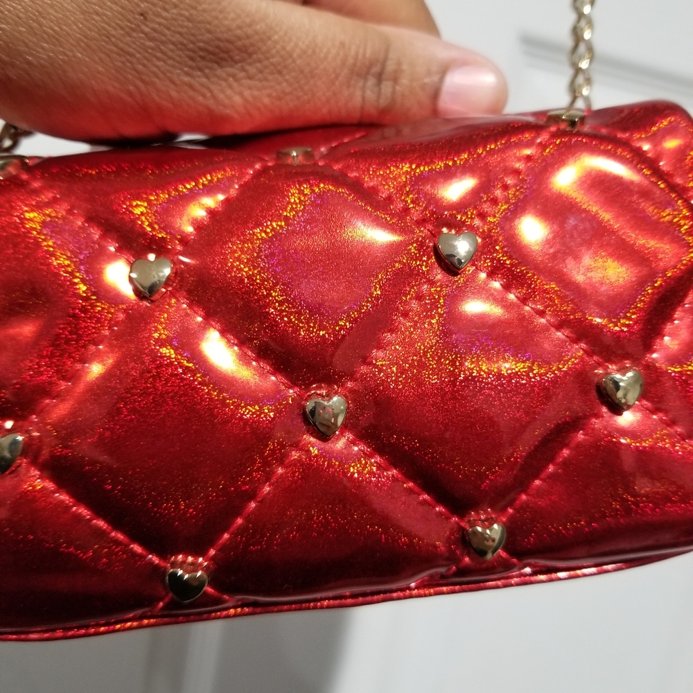 Juicy Couture Metallic Gold & Poppy Red Quilted Sofie Mini Crossbody Bag - Picture 5 of 15